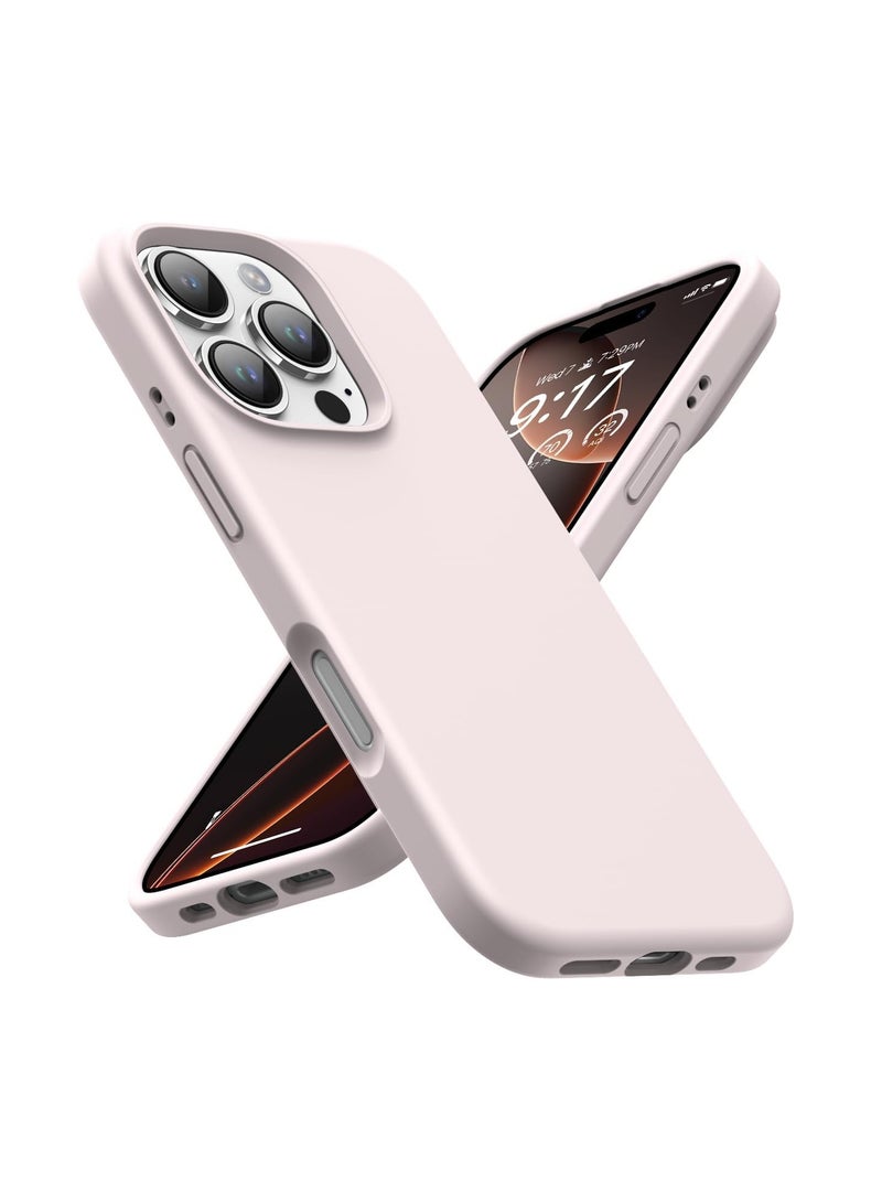 Aookay Compatible with iPhone 16 Pro Case, [Silky and Soft Touch Series] Premium Soft Liquid Silicone Rubber Full-Body Protective Bumper Case for iPhone 16 Pro (Gray Pink) - Image 1