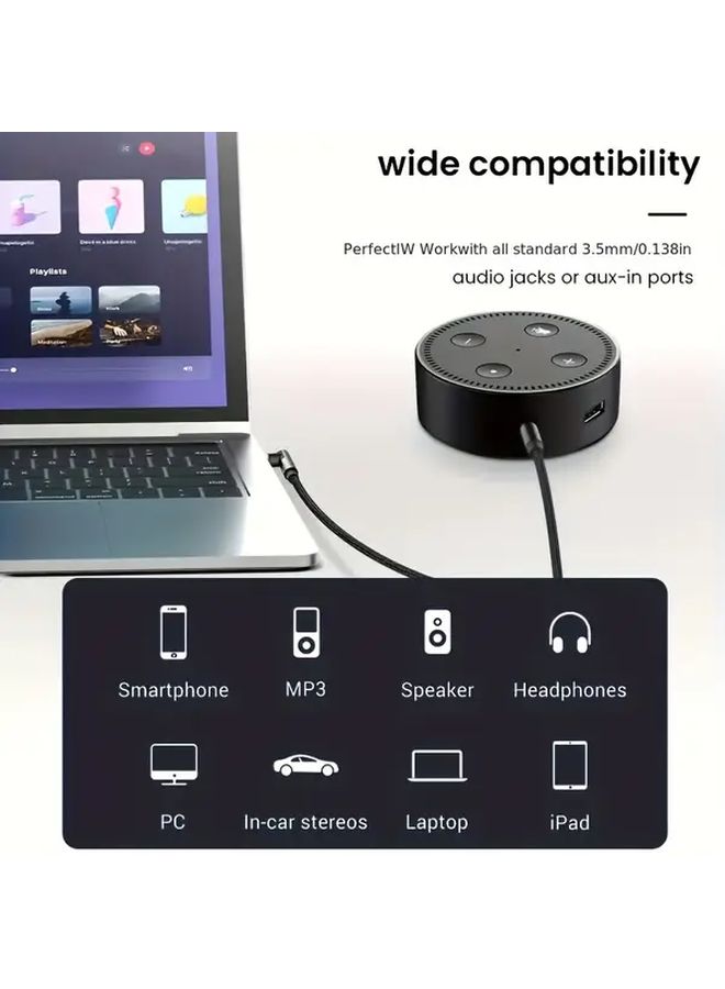 HiFi 3.5mm Audio Adapter Male to Male 39.37 Inch Cable Extender for Phones Tablets - Image 4