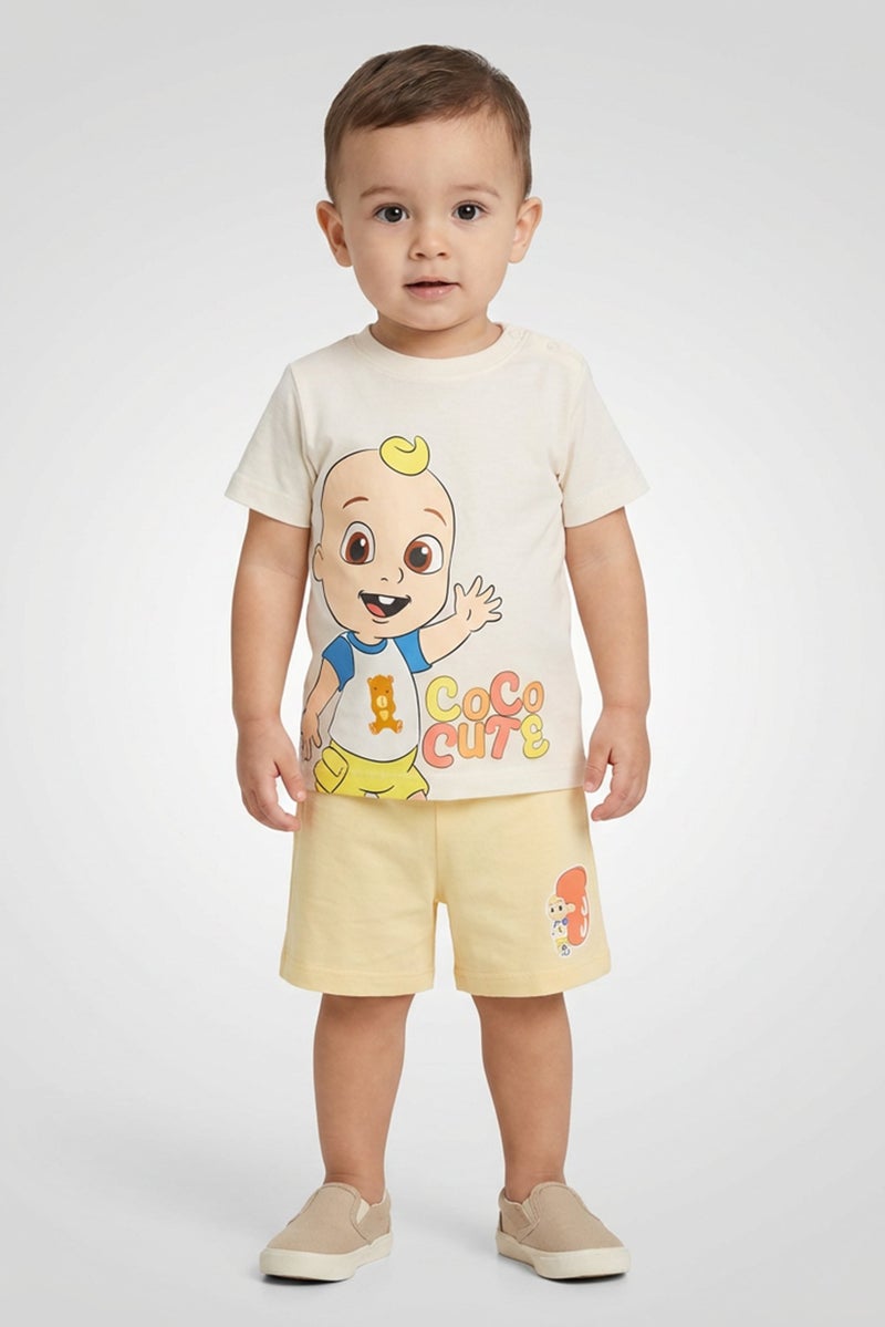 Cocomelon Toddlers Boy 2Pcs Graphic Print Top And Shorts Set, Multicolor - Image 1
