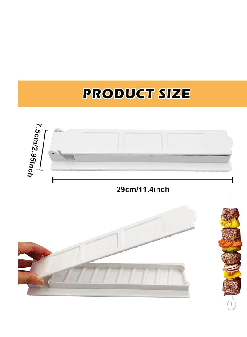 Kebab Maker Plastic Kebab Press Manual Kabob Mould Foldable Flat Kabobs Skewers Maker for Outdoor Grilling Barbecue Foldable Grill Rack Kebab Brochette Maker for Kitchen Outdoor - Image 5
