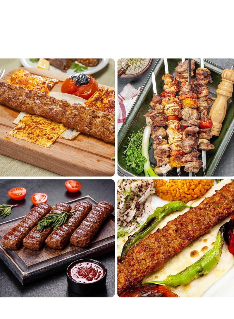 Kebab Maker Plastic Kebab Press Manual Kabob Mould Foldable Flat Kabobs Skewers Maker for Outdoor Grilling Barbecue Foldable Grill Rack Kebab Brochette Maker for Kitchen Outdoor - Image 2