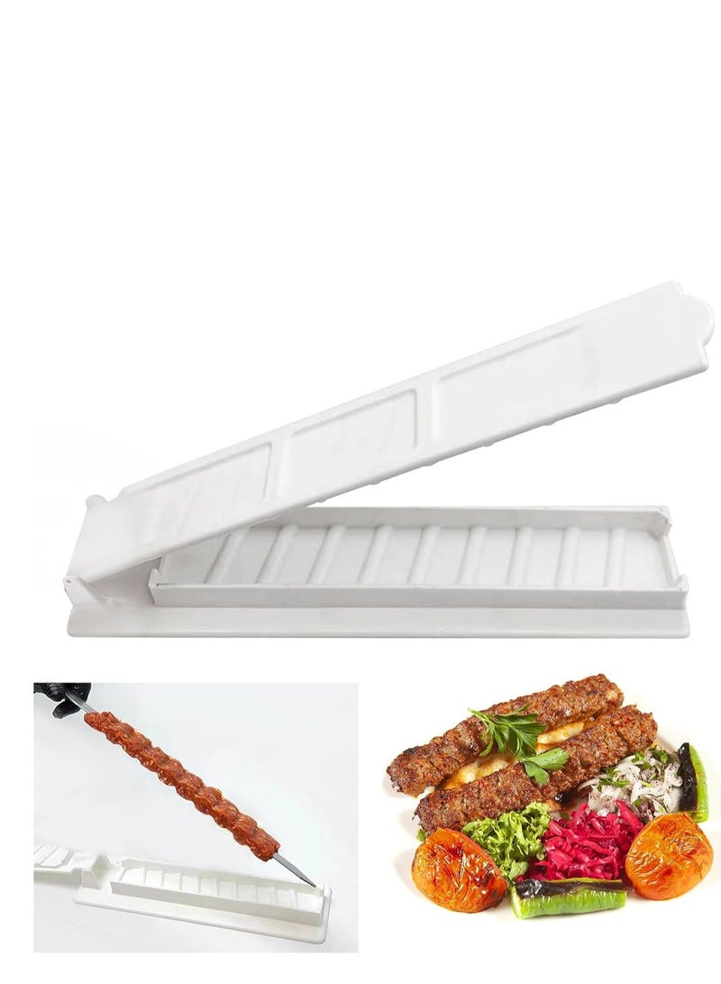 Kebab Maker Plastic Kebab Press Manual Kabob Mould Foldable Flat Kabobs Skewers Maker for Outdoor Grilling Barbecue Foldable Grill Rack Kebab Brochette Maker for Kitchen Outdoor - Image 1