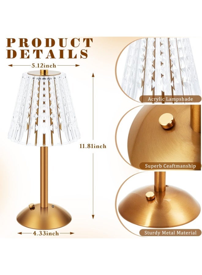 Portable Cordless Table Lamp, Fabric Shade Desk Lamps，3Color Dimmable Touch Lamp for Dining Room, Living Room, Bedroom, Bedside - Image 2