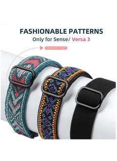 KASTWAVE Elastic Bands Compatible with Fitbit Versa 3 / Fitbit Sense, Adjustable Nylon Replacement Straps Wristband for Fitbit Versa Smart Watch for Women Men  - Image 3