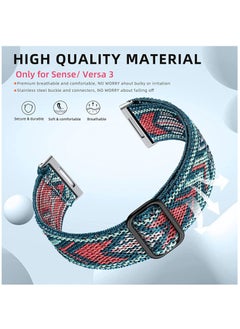 KASTWAVE Elastic Bands Compatible with Fitbit Versa 3 / Fitbit Sense, Adjustable Nylon Replacement Straps Wristband for Fitbit Versa Smart Watch for Women Men  - Image 2