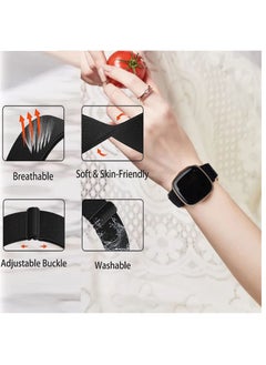 KASTWAVE Elastic Bands Compatible with Fitbit Versa 3 / Fitbit Sense, Adjustable Nylon Replacement Straps Wristband for Fitbit Versa Smart Watch for Women Men  - Image 4