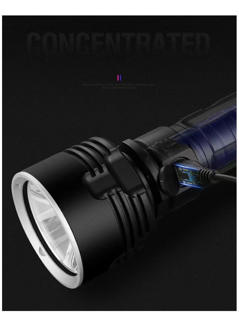 Generic - 30000-100000 lumens rechargeable LED tactical flashlight, super bright 3-mode handheld flashlight, the brightest 50W XLM-P70 LED USB flashlight - Image 1