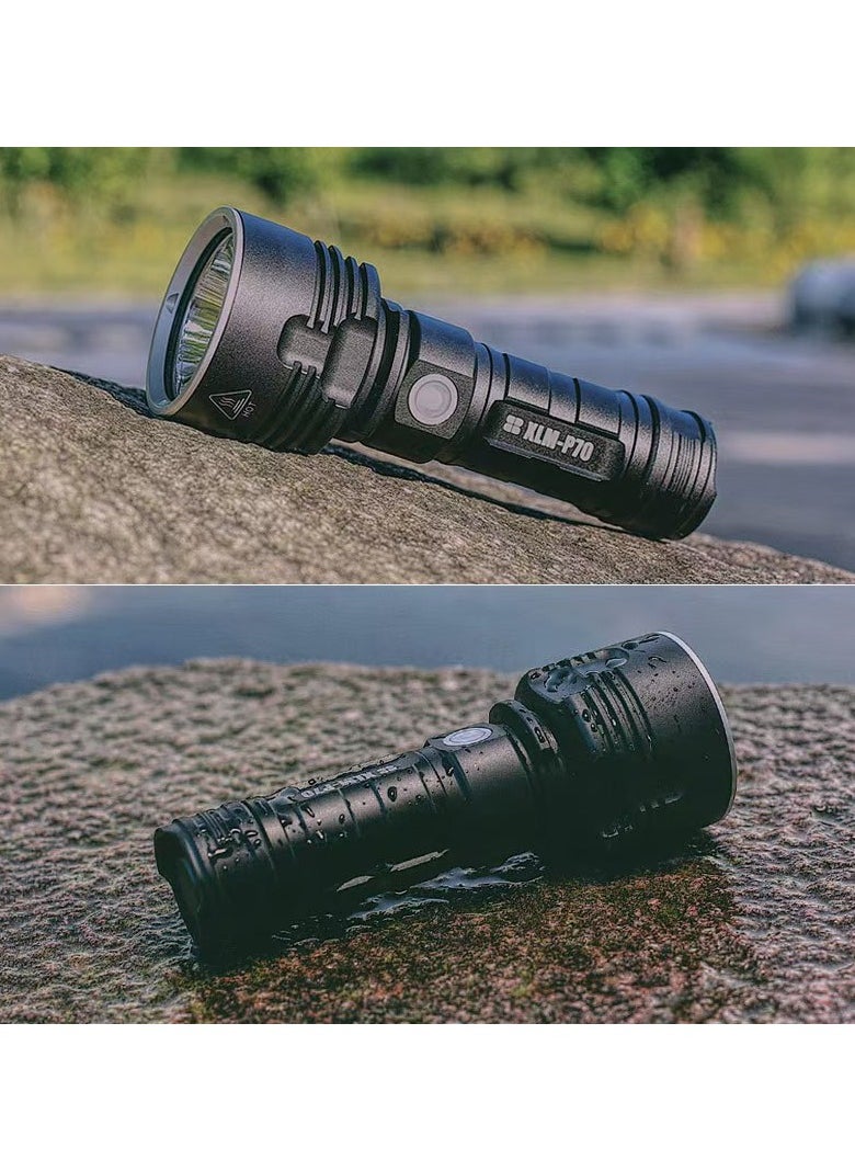 Generic - 30000-100000 lumens rechargeable LED tactical flashlight, super bright 3-mode handheld flashlight, the brightest 50W XLM-P70 LED USB flashlight - Image 1