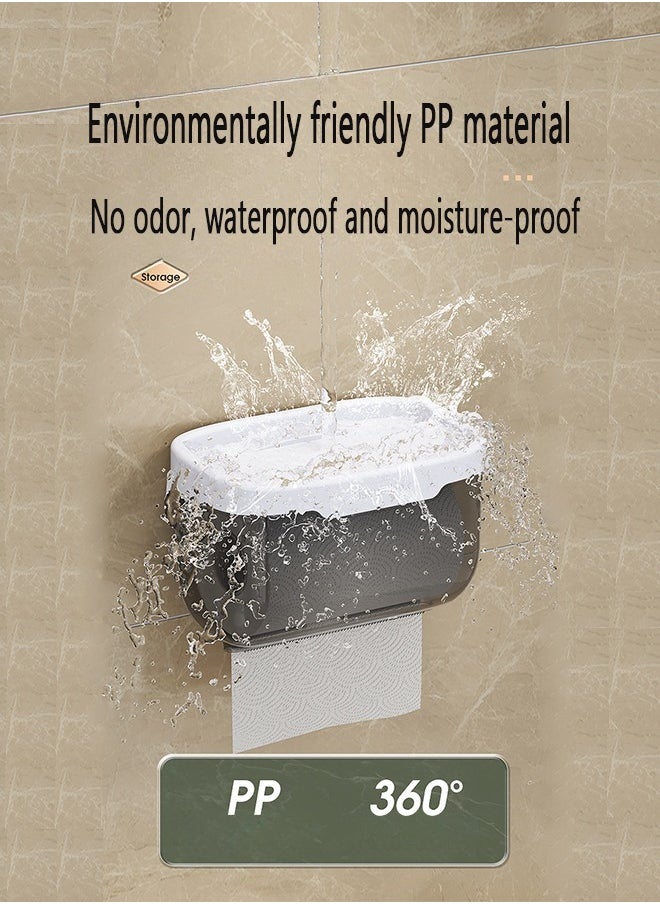 WangPangZi - Tissue Box For Bathroom,Wall Mounted Waterproof Toilet Paper Holder - Image 1