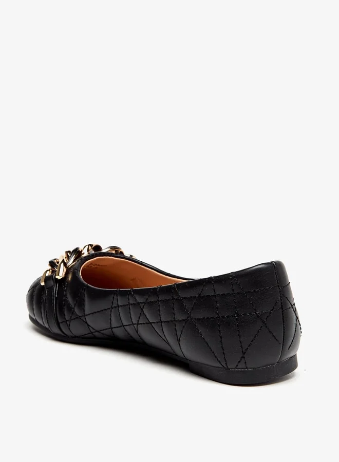 MISSY Girls Chainlink Accented Slip-On Ballerina Shoes