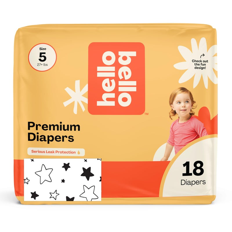 Hello Bello Diapers  Size 5 (27 Lbs) Superstars  18 Count Of Premium Disposable Baby Diapers  Hypoallergenic With Soft  Cloth-Like Feel - Image 1