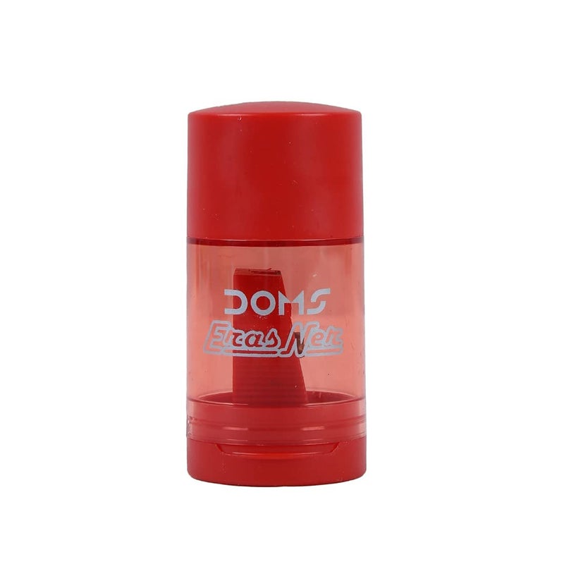 Doms ErasNer Eraser + Sharpner Blister Pack | Durable & Strong Built Quality | 4 Different Shapes in 5 Vibrant Colors | Scientifically Angled Blade With Anti-rust Coating | Pack of 10 Pieces - Image 3