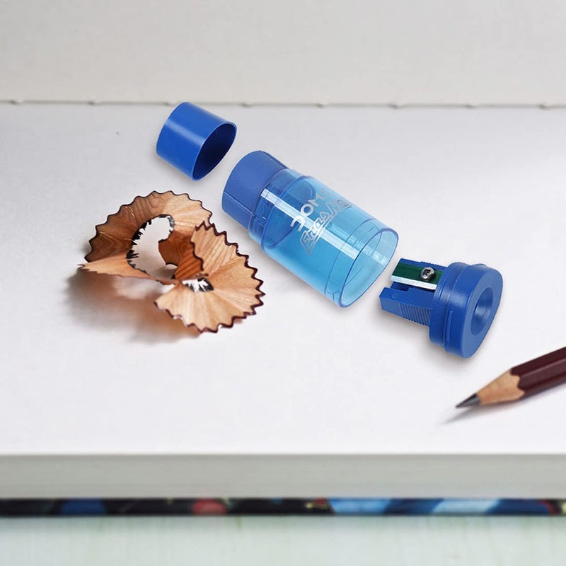 Doms ErasNer Eraser + Sharpner Blister Pack | Durable & Strong Built Quality | 4 Different Shapes in 5 Vibrant Colors | Scientifically Angled Blade With Anti-rust Coating | Pack of 10 Pieces - Image 5