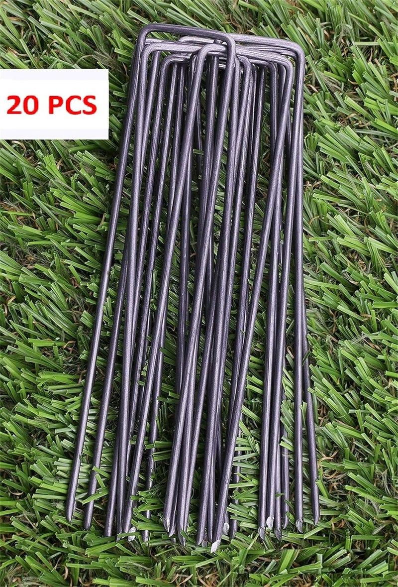 ILSSLI IME Garden Staples U Shaped Ground Anchors Stakes Pegs Pins Spikes for Securing Lawn Farm Sod Barrier Landscape Grass Fabric Netting, More Applications 15CM - Image 2