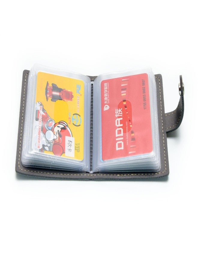 Karlling credit card holder wallet for women/man soft leather business card holder card case organizer bag with 20 card sleeves inside(Gray) - Image 4