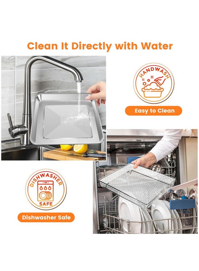 GWY Air Fryer Basket Tray Replacement for Cuisinart TOA-60 TOA-65 TOA-70 Toaster Air Fryer Convection Oven, 12.2 * 11'' Mesh Air Fryer Steel Basket Wire Rack Accessories Parts, Dishwasher Safe  - Image 4
