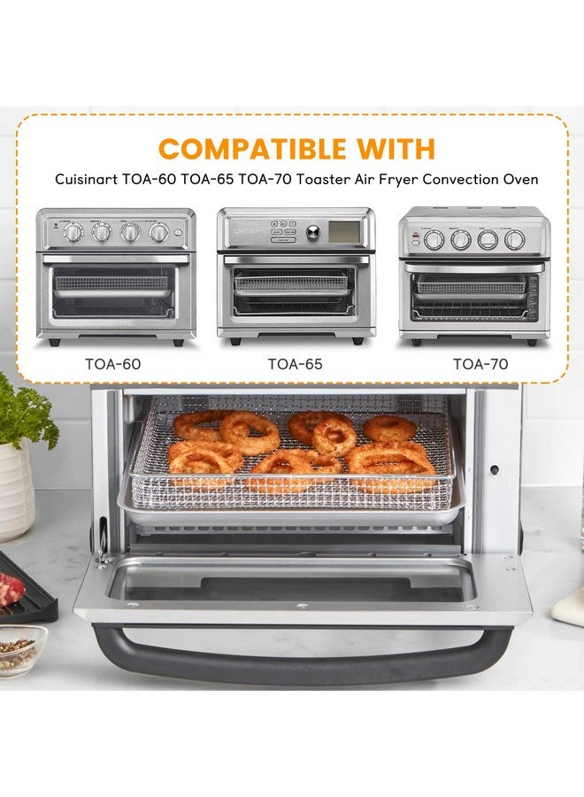 GWY Air Fryer Basket Tray Replacement for Cuisinart TOA-60 TOA-65 TOA-70 Toaster Air Fryer Convection Oven, 12.2 * 11'' Mesh Air Fryer Steel Basket Wire Rack Accessories Parts, Dishwasher Safe  - Image 3