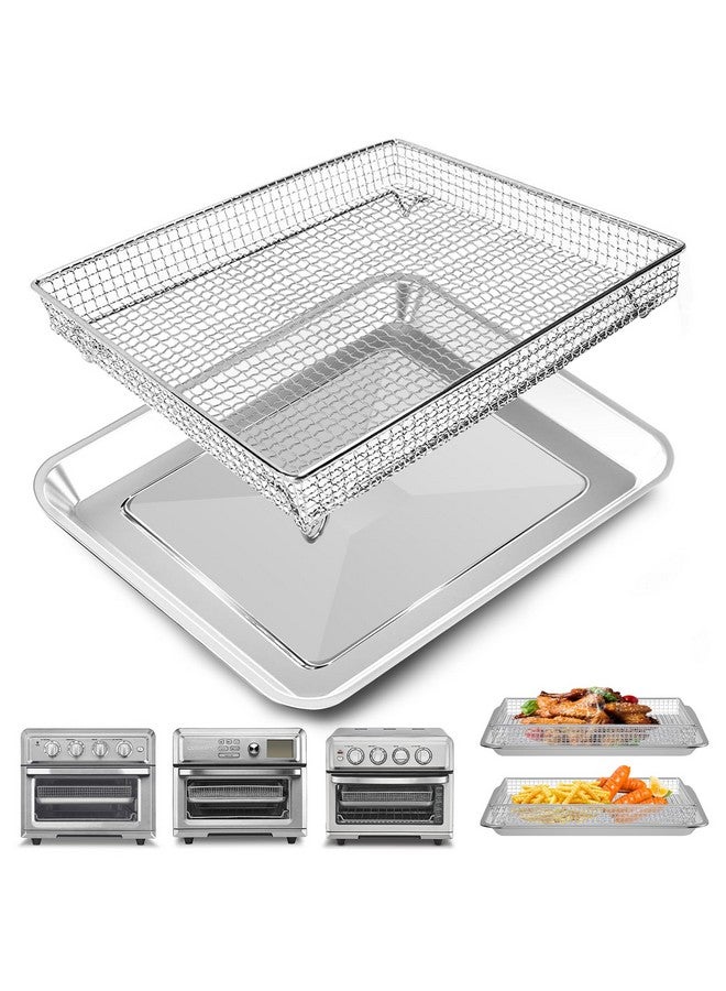 GWY Air Fryer Basket Tray Replacement for Cuisinart TOA-60 TOA-65 TOA-70 Toaster Air Fryer Convection Oven, 12.2 * 11'' Mesh Air Fryer Steel Basket Wire Rack Accessories Parts, Dishwasher Safe  - Image 1
