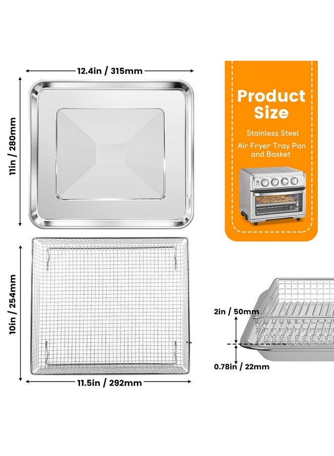 GWY Air Fryer Basket Tray Replacement for Cuisinart TOA-60 TOA-65 TOA-70 Toaster Air Fryer Convection Oven, 12.2 * 11'' Mesh Air Fryer Steel Basket Wire Rack Accessories Parts, Dishwasher Safe  - Image 2