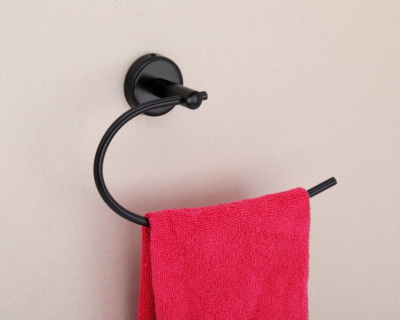 iSTAR Stainless Steel Towel Ring/Towel Holder for Wash Basin/Napkin Ring/Bathroom Accessories- Towel Holder (Black Finish) - Pack of 1 - Image 2