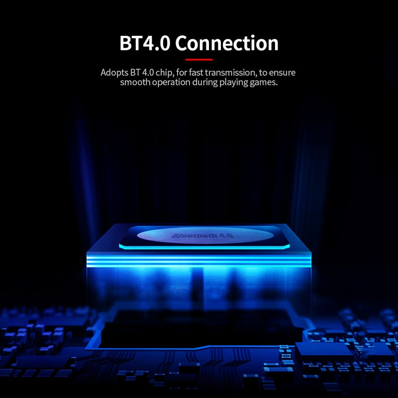أداة تحكم ألعاب لاسلكية: أسود، اتصال بـ Bluetooth 4.0 - وحدة تحكم محمولة للاتصال واللعب بمكرر عالي الدقة للألعاب المحمولة وأجهزة أندرويد وأي أو إس - Image 2