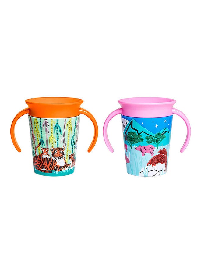 Munchkin Miracle 360° Wildlove Trainer Cup 6oz/177ml Rhino and Tiger 2 Pack - Image 1