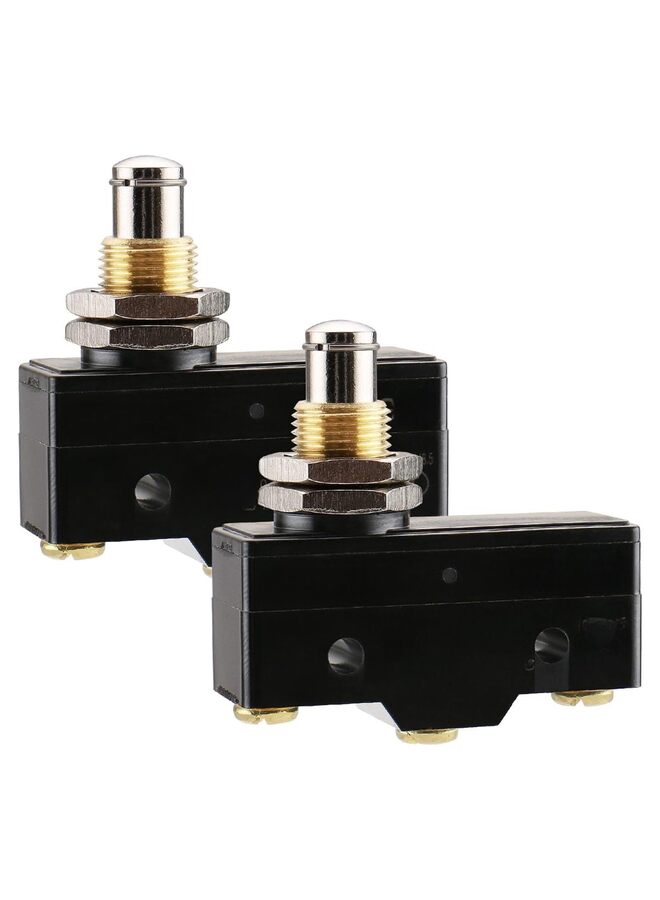 2PCS General Purpose Basic Switch, Panel Mount Plunger, Medium, Screw Terminal, Contact Gap - Image 1