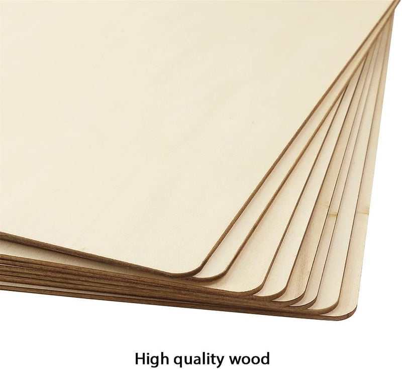 BPA عبوة BPA® من 8 قطع 12 × 12 بوصة من خشب الحرف، ألواح خشبية من الخشب الرقائقي، مثالية لمشاريع DIY، الرسم، الطلاء، الليزر، حرق الخشب، النقش على الخشب ومشاريع الليزر - Image 2