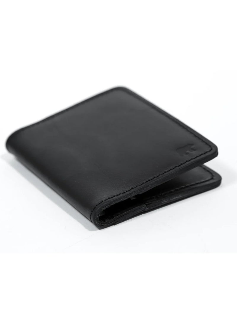 اودرا محفظة أودرا الجلد الطبيعي للرجال – تصميم مينيمل نحيف وخفيف – لون أسود (N044) - Image 1