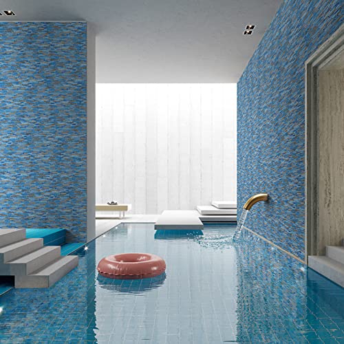 Midcard 5 Sheet Blue Glass with Silver Glass Mosaic Tiles for Kitchen and Bathroom Walls - Image 5