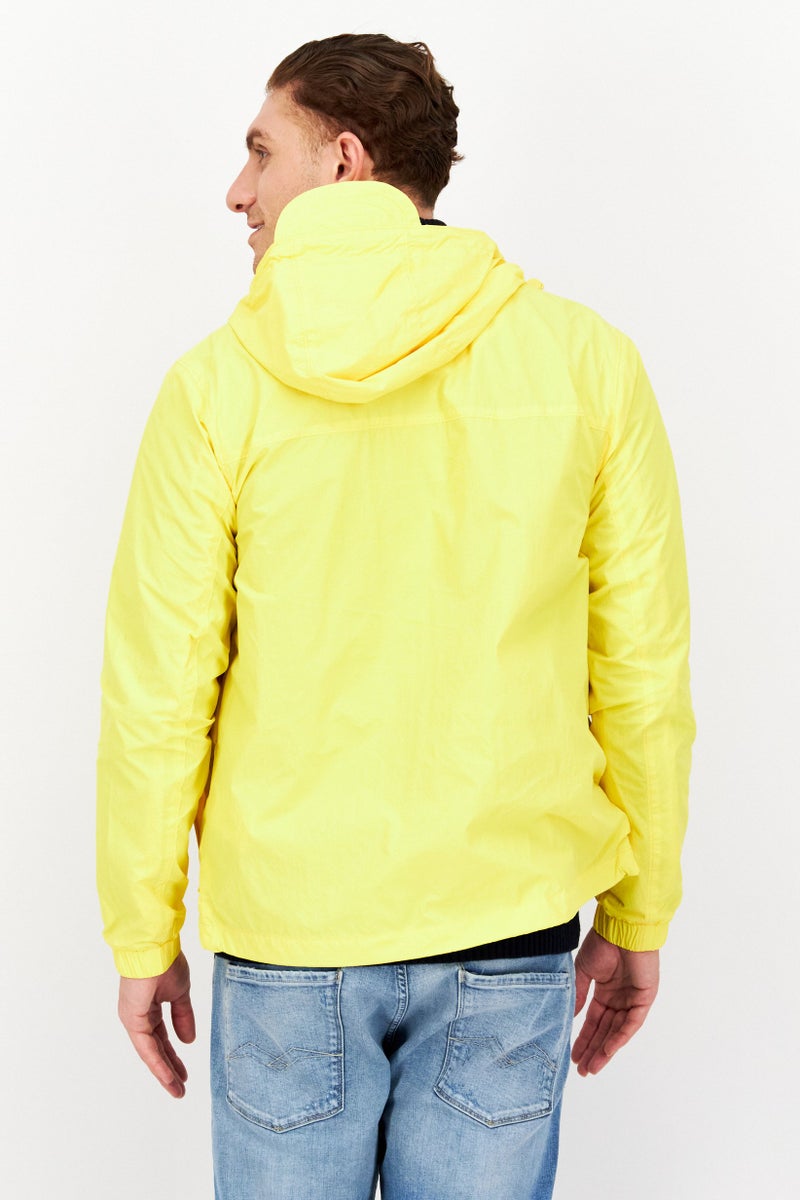 Lyle & Scott Men Brand Logo Hooded Windbreaker Jacket, Yellow - Image 3