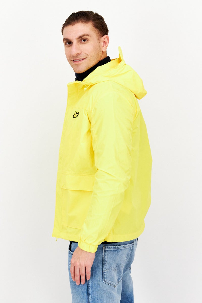 Lyle & Scott Men Brand Logo Hooded Windbreaker Jacket, Yellow - Image 4