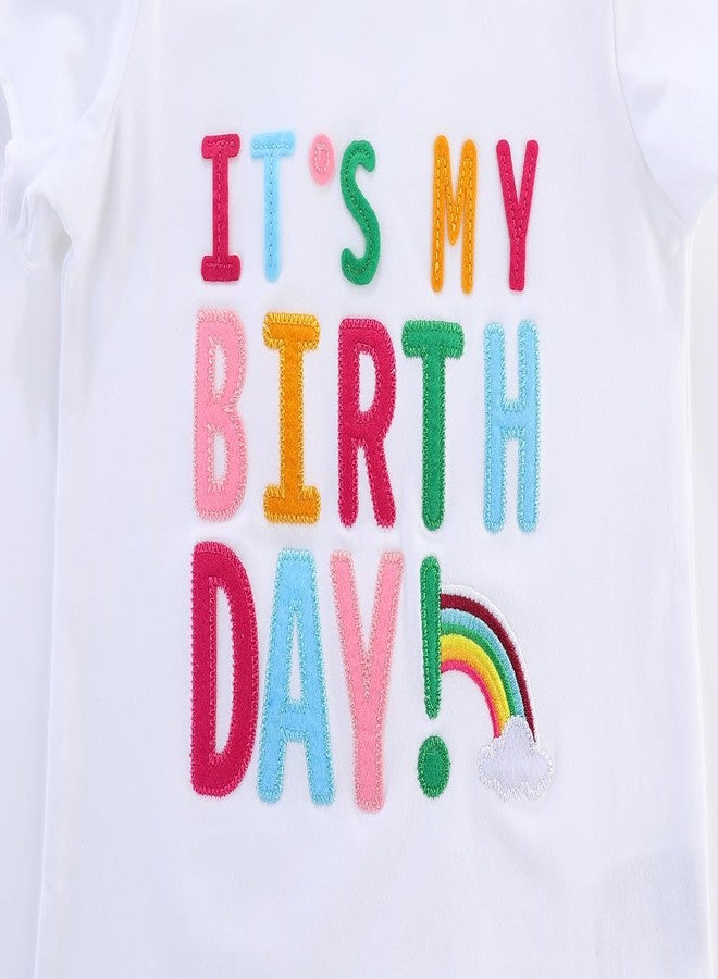 Mud Kingdom Toddler Girls Birthday Clothes Set 2 Year Gifts Party T-Shirt and Tulle Skirt Outfit Rainbow 24 Months - Image 3