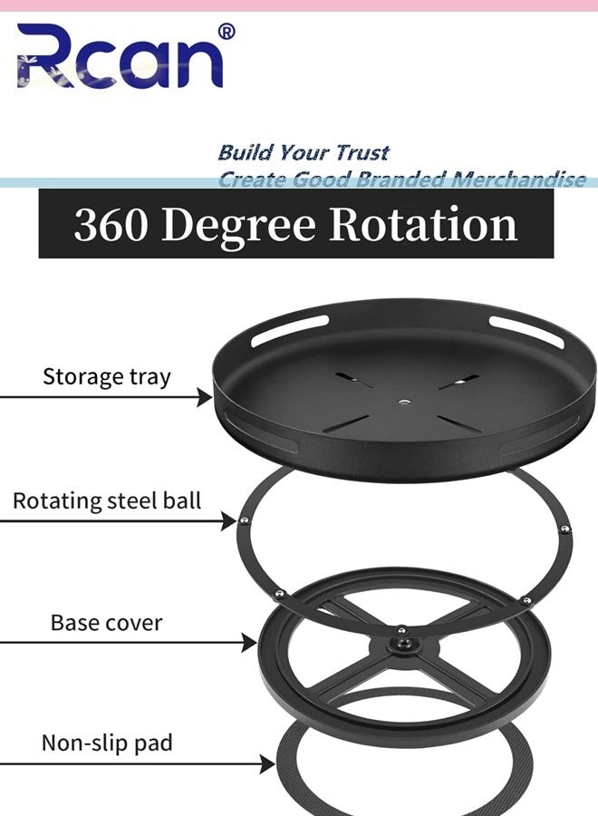 Rcan Carbon Steel Lazy Susan Organizer, 12'' Metal Revolving Spice Rack, 360° Stable Rotating Disc, for Pantry Cabinet, Decorative Trays Storage Containers Organizer for Kitchen Cabinet, Snacks, Bathroom - Image 3