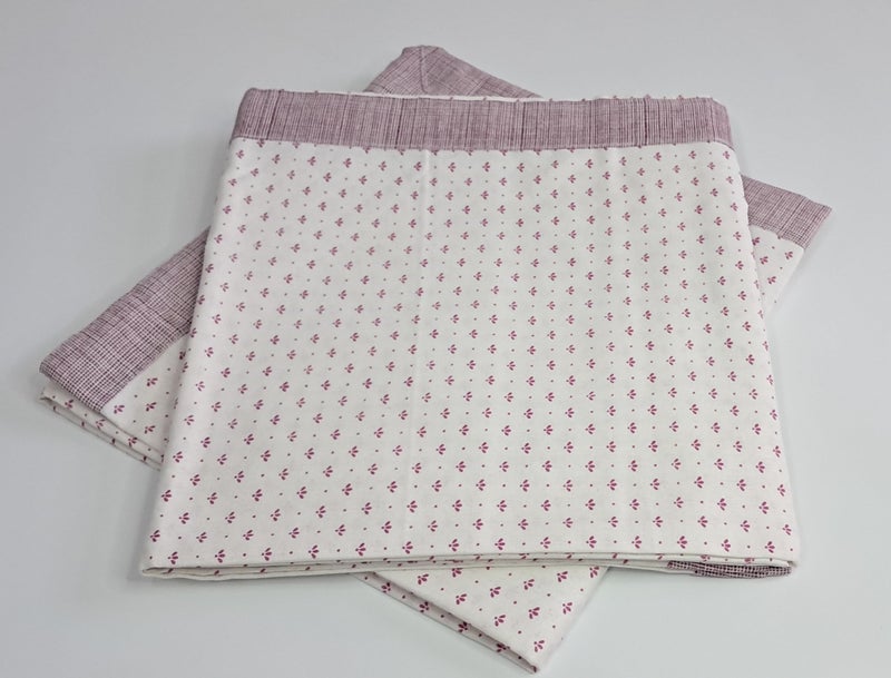 MAMRAJ Cotton 250 TC Beautiful Soft Comfort/Summer Topsheet for Sleeping/Odhne Wali Chaddar/AC Sheet with Awesome Border for Single Bed (Pink, 1) - Image 1