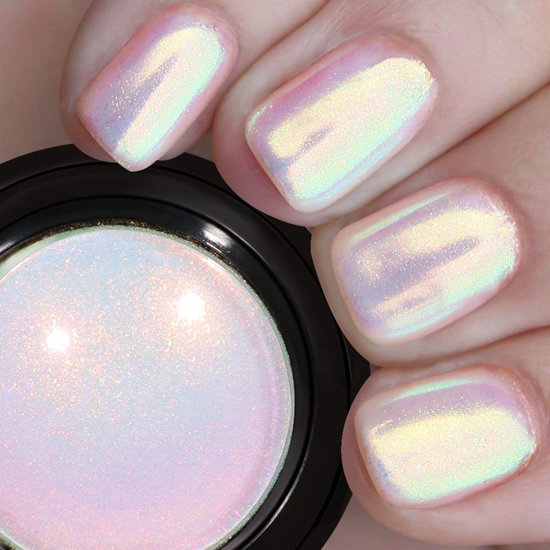 PrettyDiva Aurora Chrome Nail Powder - Mermaid Unicorn Chrome Nails Powder, Aurora Chrome Powder for Nails, Iridescent Nails Chrome Powder Glitter Powder Manicure Pigment