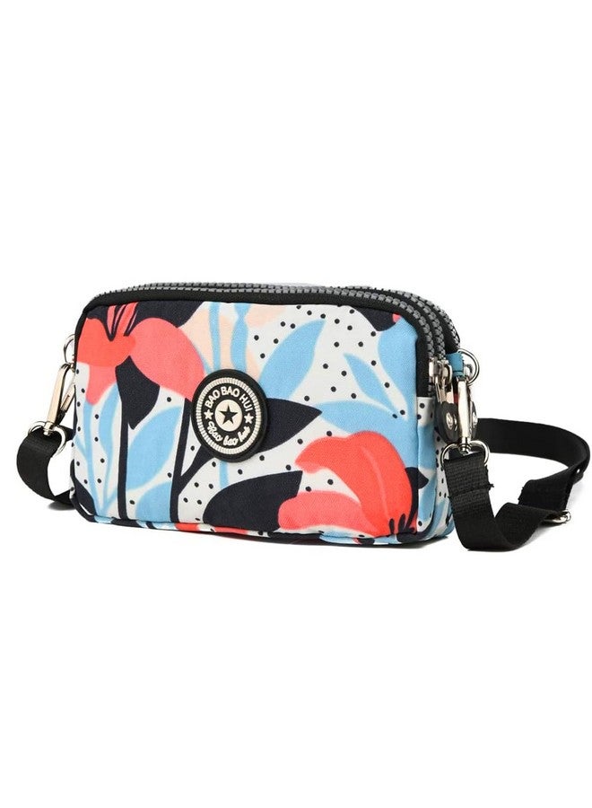 PALAY¬Æ Women Clutch Purse Small Crossbody Bag Triple Layer Utility Zipper Pouch Travel Purse Pouch Clutch Bag with Detachable Shoulder Strap Fashion Oxford Cloth Shoulder Phone Bag, 18x6x12cm - Image 1