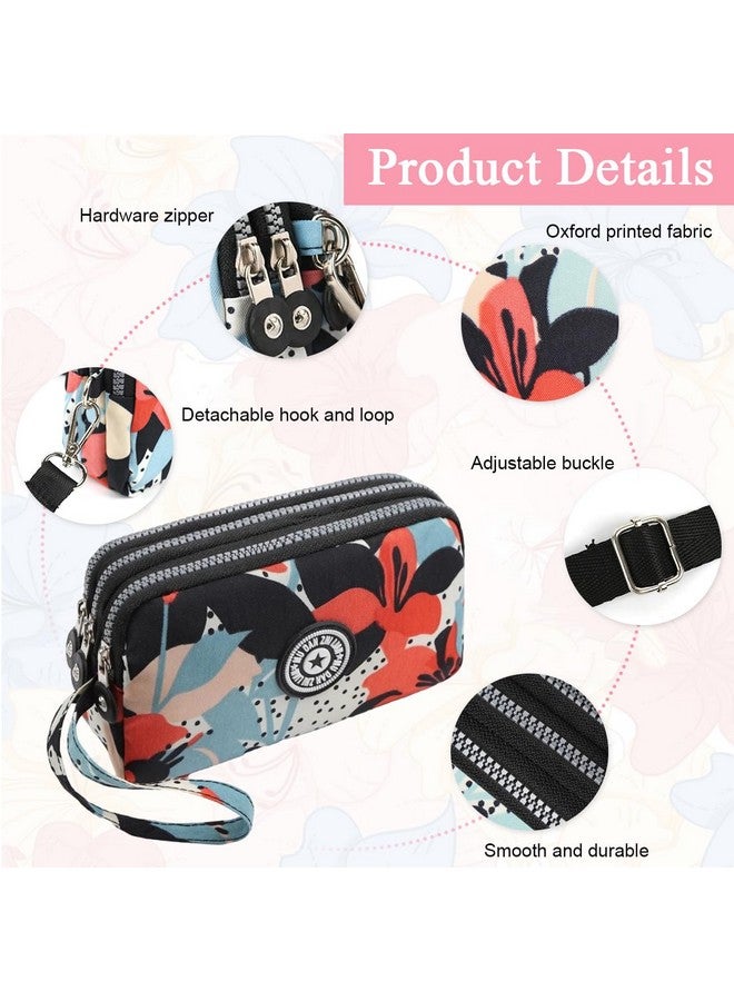 PALAY¬Æ Women Clutch Purse Small Crossbody Bag Triple Layer Utility Zipper Pouch Travel Purse Pouch Clutch Bag with Detachable Shoulder Strap Fashion Oxford Cloth Shoulder Phone Bag, 18x6x12cm - Image 3