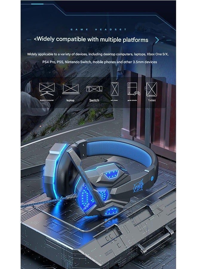 اس واي الألعاب السلكية على سماعات الأذن مع Mic & LED -SY830MV لـ PS4/PS5/Xbox one/Xbox Series/Nintendo Switch و PC - Image 4