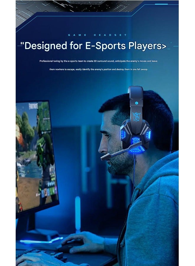 اس واي الألعاب السلكية على سماعات الأذن مع Mic & LED -SY830MV لـ PS4/PS5/Xbox one/Xbox Series/Nintendo Switch و PC - Image 5