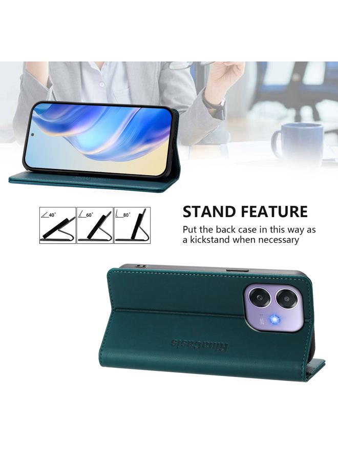 اس-توب جراب لهاتف OPPO A3x 5G / 4G / A3 5G / 4G RC01 جراب هاتف جلدي مزدوج الطي مزود بمغناطيس شفط RFID - Image 4