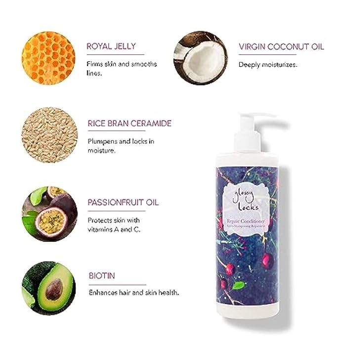 100 % Pure 100% PURE Glossy Locks Repair Conditioner Cream Moisture Restore & Nourishing Deep Conditioning Treatment for Dry Damaged Hair Super Nutrient Hydration Boost for Women & Men - 13.5 Fl Oz - Image 3