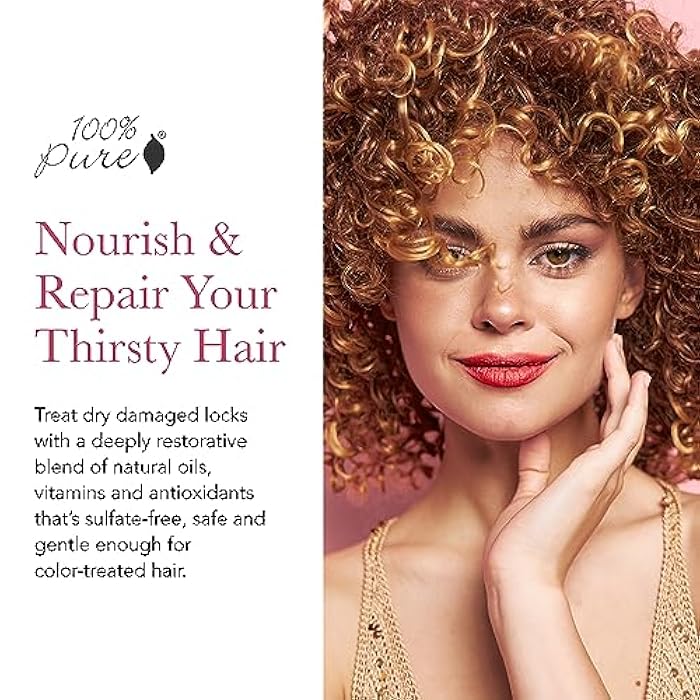 100 % Pure 100% PURE Glossy Locks Repair Conditioner Cream Moisture Restore & Nourishing Deep Conditioning Treatment for Dry Damaged Hair Super Nutrient Hydration Boost for Women & Men - 13.5 Fl Oz - Image 2