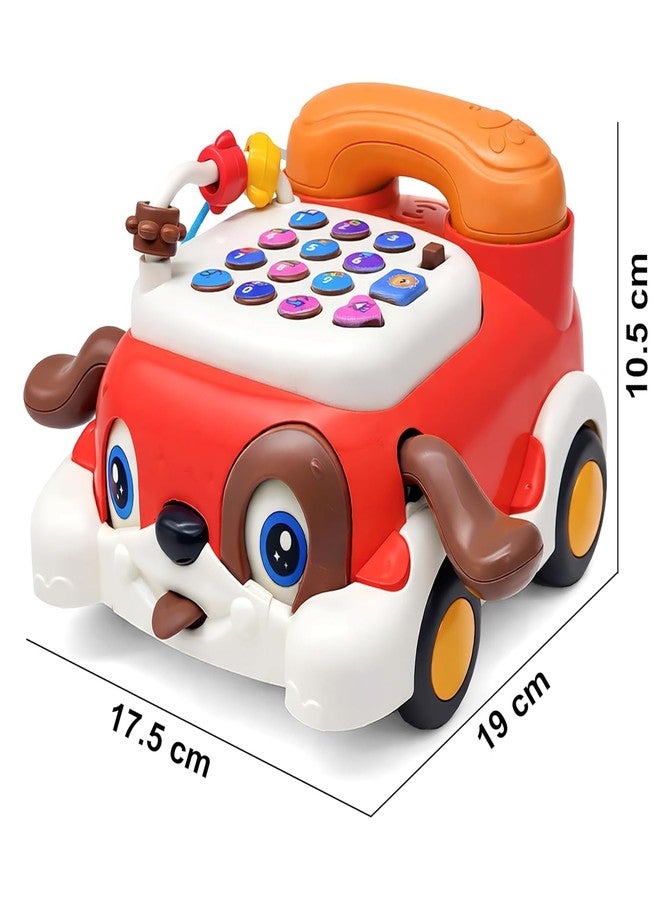 MUREN Educational Learning Musical Dog Phone for Toddlers, Interactive Sensory Toy with Lights, Sound & Auto Moving Wheels Baby Activity Fun Playtime Game Kids 2+ Years and Above - Image 4