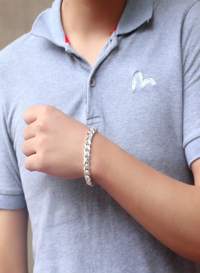 Dankadi Men 925 Sterling Silver Solid Miami Cuban Link Chain Bracelet -10MM - 12MM- Curb Cuban Bangle 7" 7.5" 8" 8.5" 9" 9.5"10" Thick Big Link Man Teen Boys Jewelry Gift, 9.5 Inches, no gemstone - Image 2