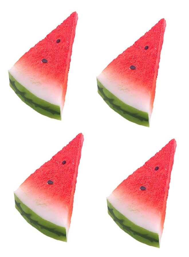 DOYIFUN 4 Pcs Fake Watermelon Slices Artificial Fruit Watermelon Lifelike Tools for Home Kitchen Party Decoration Restaurant Table Display Photography Props - Image 1