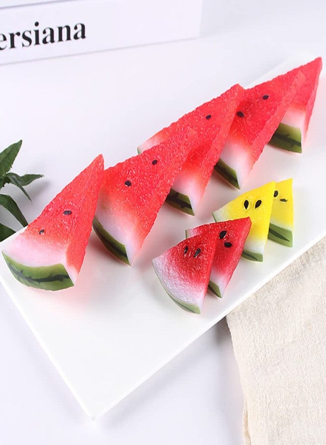 DOYIFUN 4 Pcs Fake Watermelon Slices Artificial Fruit Watermelon Lifelike Tools for Home Kitchen Party Decoration Restaurant Table Display Photography Props - Image 2