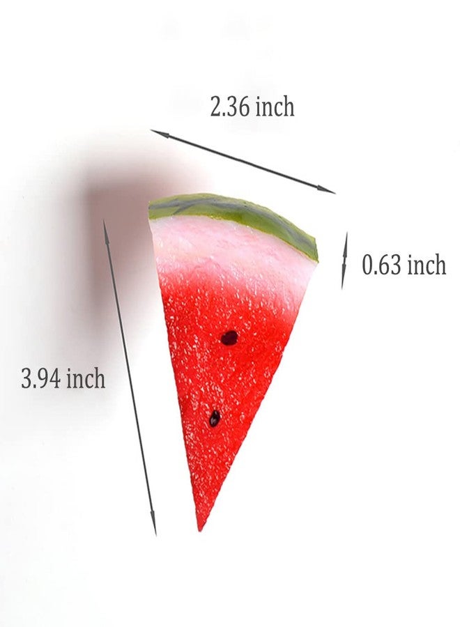 DOYIFUN 4 Pcs Fake Watermelon Slices Artificial Fruit Watermelon Lifelike Tools for Home Kitchen Party Decoration Restaurant Table Display Photography Props - Image 5