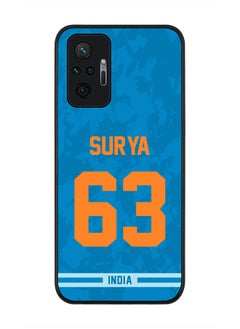 Rugged Black Edge Case for Redmi Note 10 Pro 4G, Slim fit Soft Case Flexible thin Cover - Player Name - Suryakumar Yadav, Jersey Number- 63