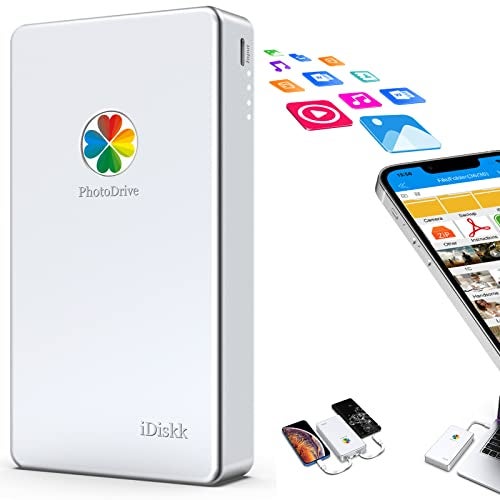 iDiskk MFi Certified 1TB External Hard Drive for iPhone iPad Android PhonesMacBookPCiPhone Memory Storage to auto Backup Docs PhotosVideosMetallic Silver iPhone Hard Drive - Image 1